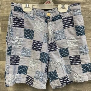 Vineyard Vines Boys Patchwork Blue & White Shorts Sz 8